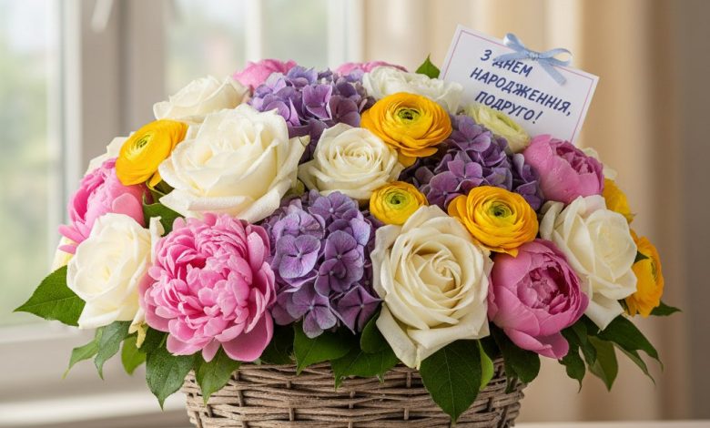 квіти привітання з днем народження подрузі