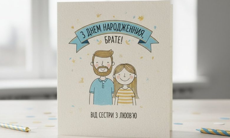 листівка з днем народження брату від сестри