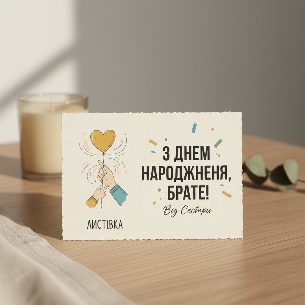 листівка з днем народження брату від сестри