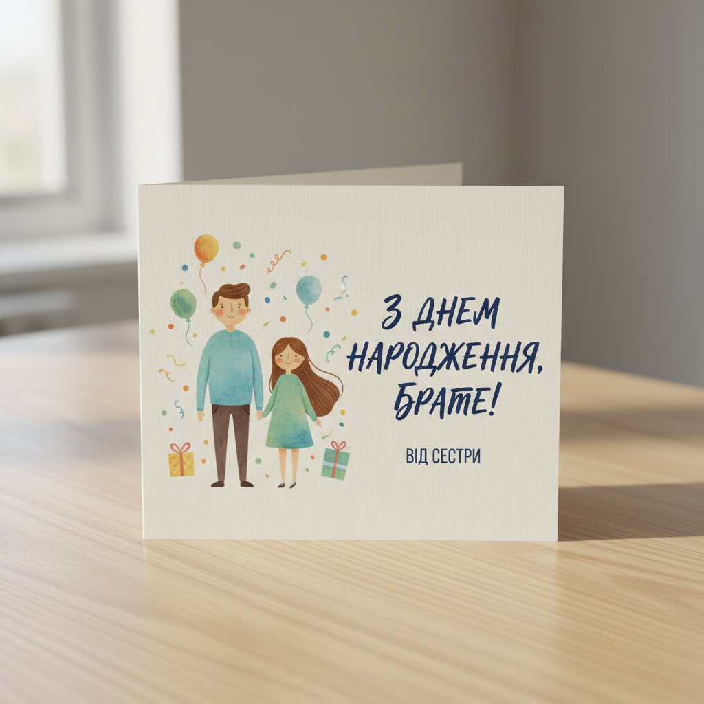 листівка з днем народження брату від сестри