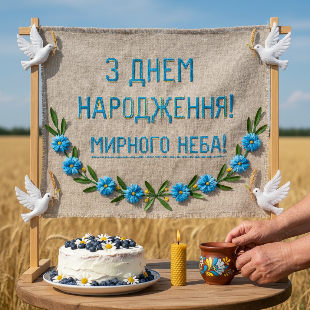 мирного патріотичне привітання з днем народження
