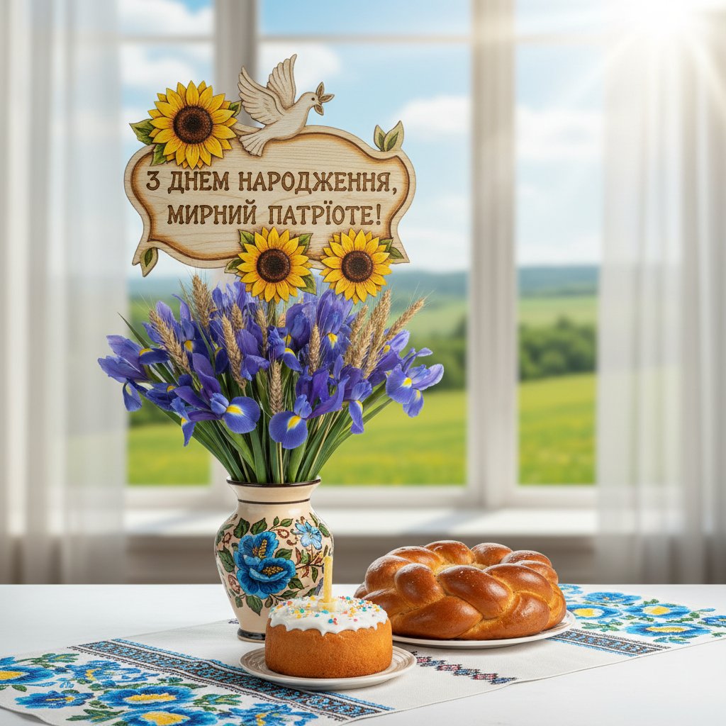 мирного патріотичне привітання з днем народження