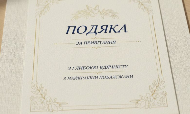 подяка за привітання