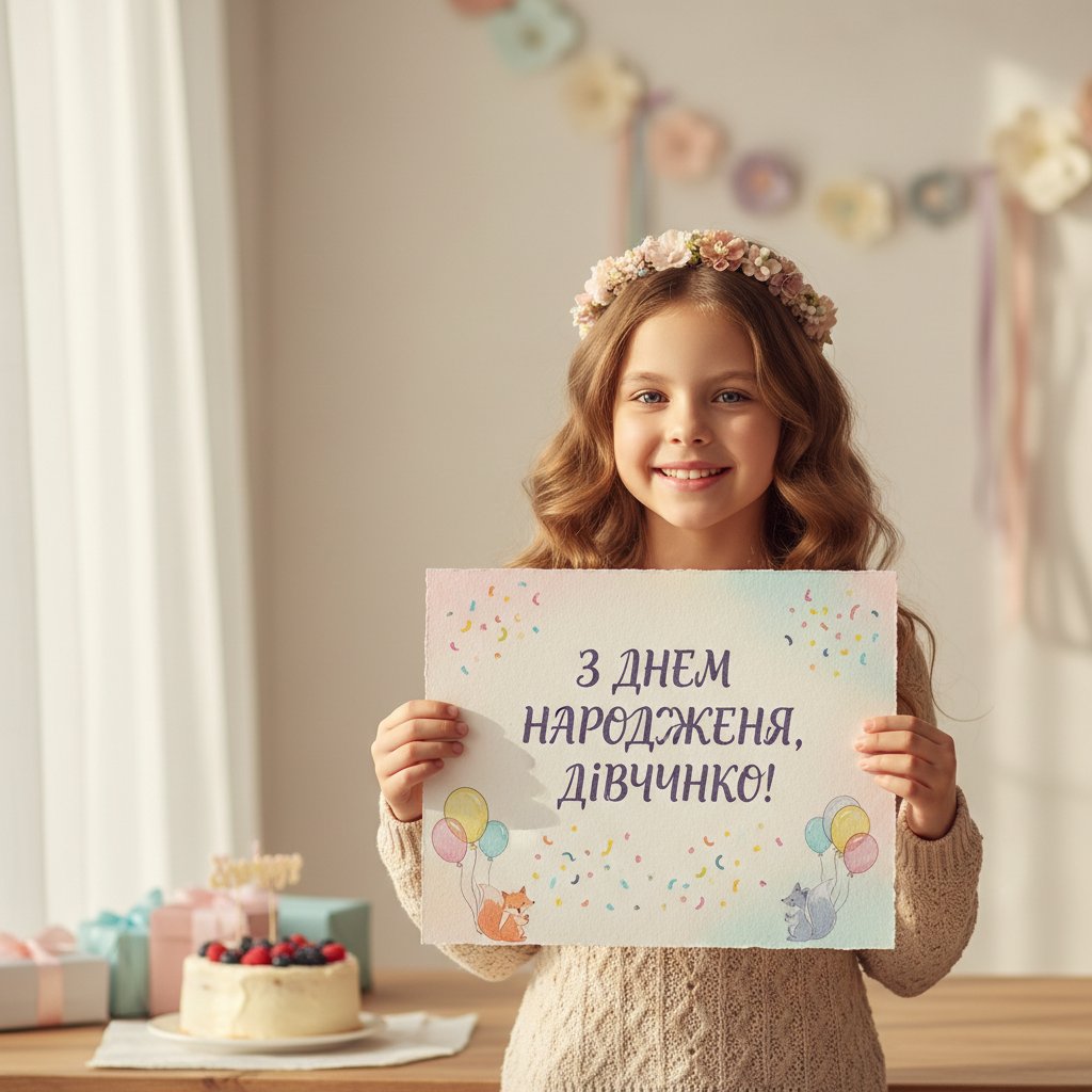 привітання з днем народження дівчинці
