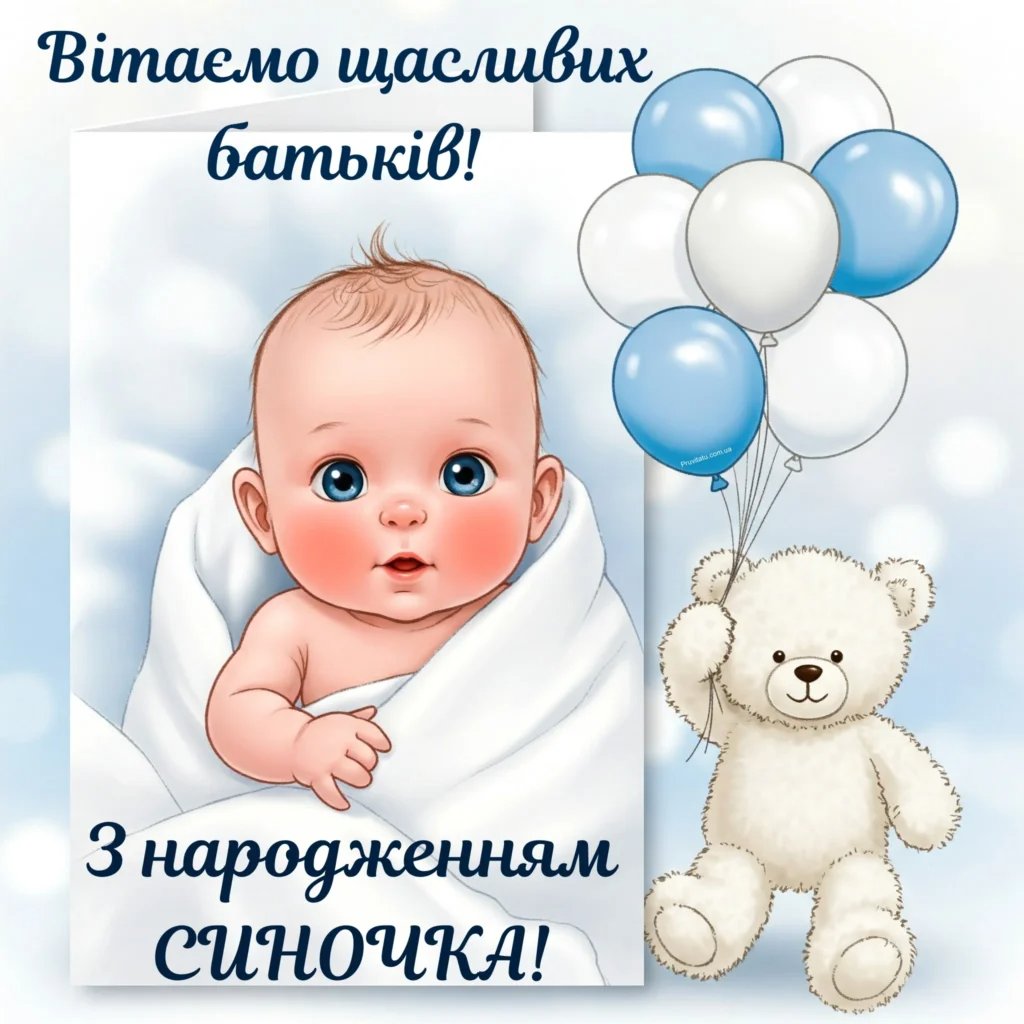 привітання з народженням синочка