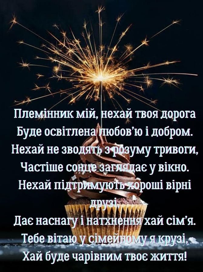 з днем народження племінника дорослого
