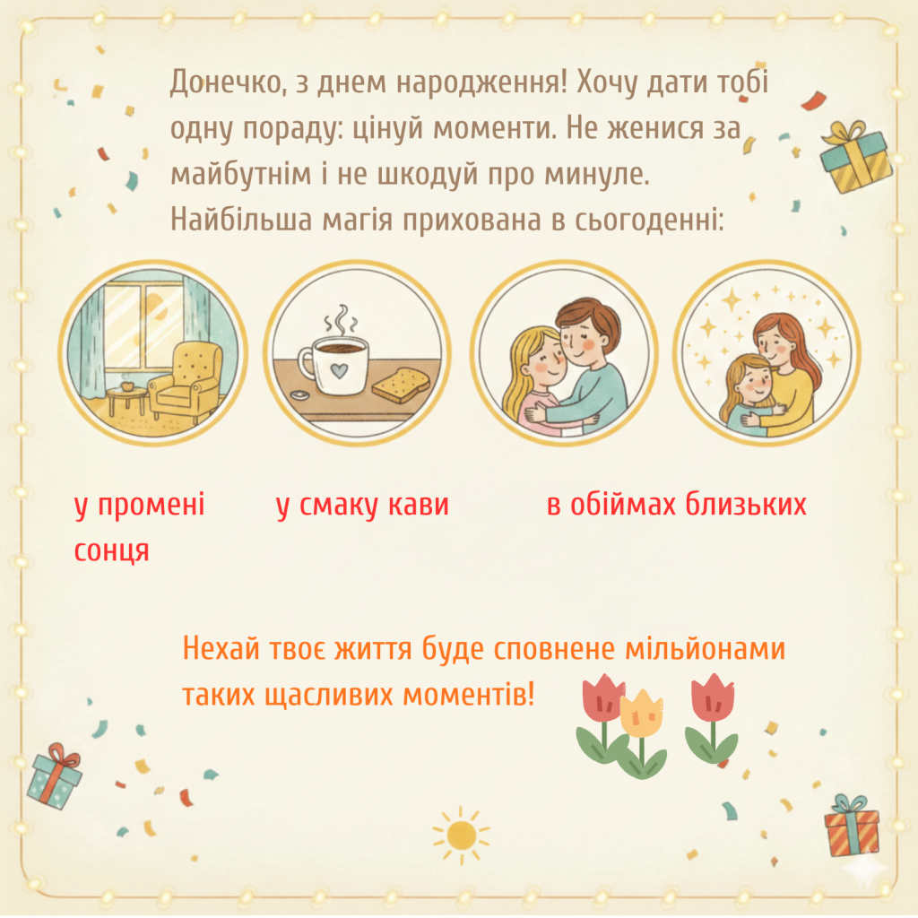 Мудрі та оригінальні побажання донечці